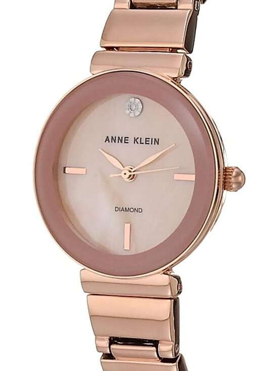 Anne Klein Women\'s Rose Gold Pink Analog Genuine Diamond Dial Bracelet Watch main image 6